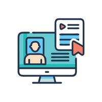 Online profile creation and document management icon illustration vector
