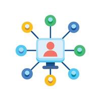 Social network connection, digital communication concept, black background vector
