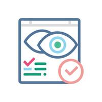 Privacy settings icon with eye, check, black background vector