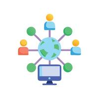 Global Network Connection Concept Connecting People, Places, and Data vector