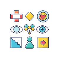 Icon Set with Business Concepts on Black Background vector
