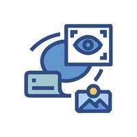 Content understanding illustration featuring vision, text, and image vector