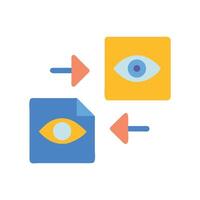 Data visibility exchange flat icon with arrows vector
