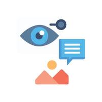 Visual content feedback, review and analysis icon vector