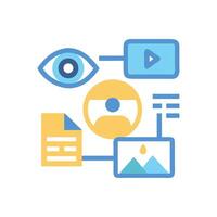 Media Content Connection Icons for Content Management System vector