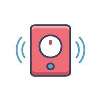 Vibrating smart device with notification on black background vector