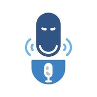 Smiling Podcast Microphone With Sound Waves Illustration Design vector