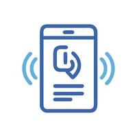 Incoming Mobile Message Alert, Vibrating Smartphone Notification Icon vector