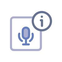 Voice memo information icon with square and circle vector