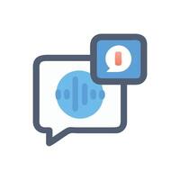 Voice message notification icon for chat communication apps vector