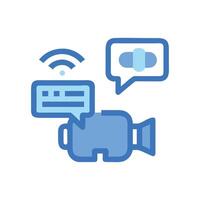 Virtual Reality Chat with Wireless Connection Icon vector