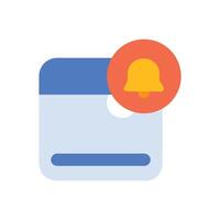 New message notification, bell icon and paper illustration vector