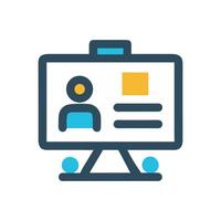 Presentation board with profile and information icon design vector
