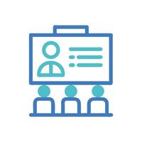 Training Seminar Presentation Icon with Three Attendees vector