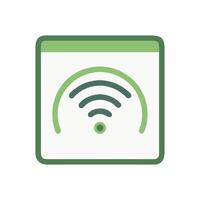Green WiFi Symbol in Square, Wireless Network Design vector