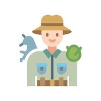 Flat Icon Illustration of a Wildlife Photographer vector