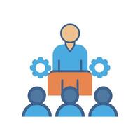 Management team design with development and training vector