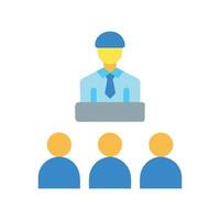 Leadership Meeting Icon with Speaker and Audience Symbol vector