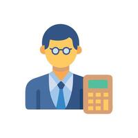 Accountant with calculator illustration for finance concept vector