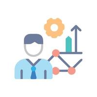 Business Strategy Graph Analysis and Solution Implementation Icon vector