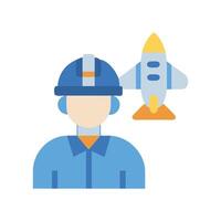 Aerospace Engineer Icon with Rocket Science Concept vector