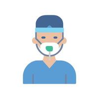 Doctor with Mask, Surgeon Medical Professional Icon Illustration vector