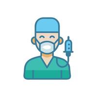 Smiling Surgeon with IV Bag Flat Illustration vector