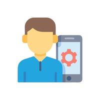 Mobile app settings, user profile, technology and innovation vector