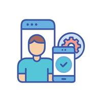 Mobile app development, user interface, settings, and configurations vector