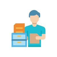 Man organizing documents and folders in the office vector