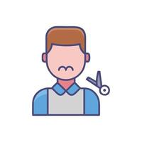 Minimalist barber icon with scissors on black background vector