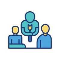 Abstract Illustration of Team Meeting, Teamwork, and Presentation vector