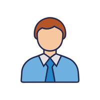 Simple Businessman Avatar Icon in Flat Design Style vector
