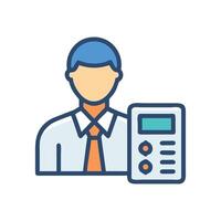 Man with report icon illustration graphic design vector