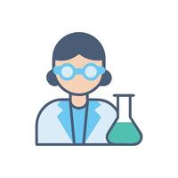 Illustration of a Female Scientist with Conical Flask vector