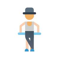 Geometric Dancer with Hat on Black Background vector