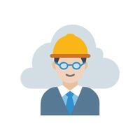 Cloud Engineer Illustration, Cloud Computing Specialist Design vector