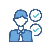 Completed Tasks Man with Checkmarks, Business Success, Done vector