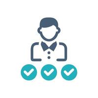 Professional Person with Three Check Marks on Black Background vector