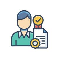 Expert Certification, Verification, Approval, Compliance and Attestation Icon vector