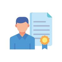 Man Receiving Certificate Illustration on a Black Background vector