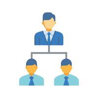 Company hierarchy chart showing management and staff members vector