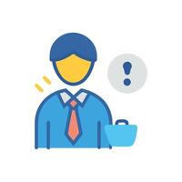 Business problem solver man with briefcase, illustration design vector