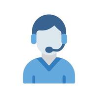 Customer service agent avatar with headset icon design vector