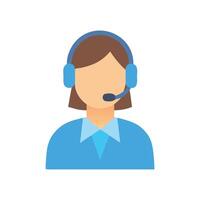 Customer service representative avatar icon in flat design vector