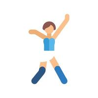 Flat illustration of a ballet dancer with arms raised vector