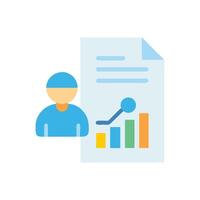 Business Report Analytics Data Visualization with Person Icon vector