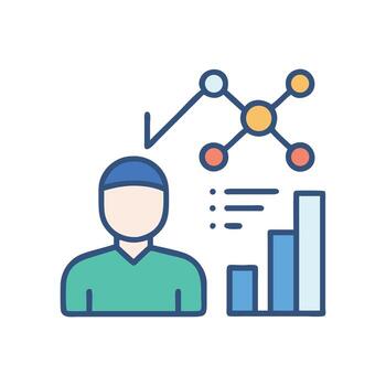 Data scientist analysis chart for business insight vector
