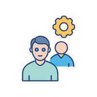 Teamwork and problem solving skills on a black background vector