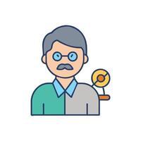 Scientist illustration with lightbulb, idea and innovation vector
